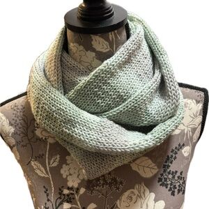 Elegant Merino Wool Mint Green Knit Infinity Scarf